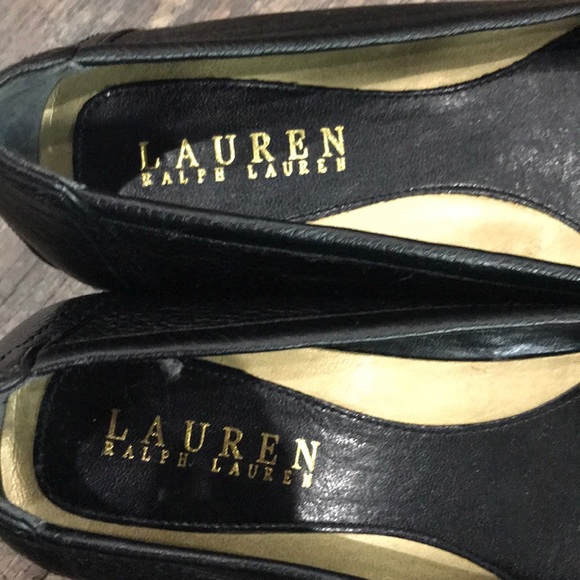 Lauren Ralph Lauren Black & Gold Loafers - Picture 8 of 13